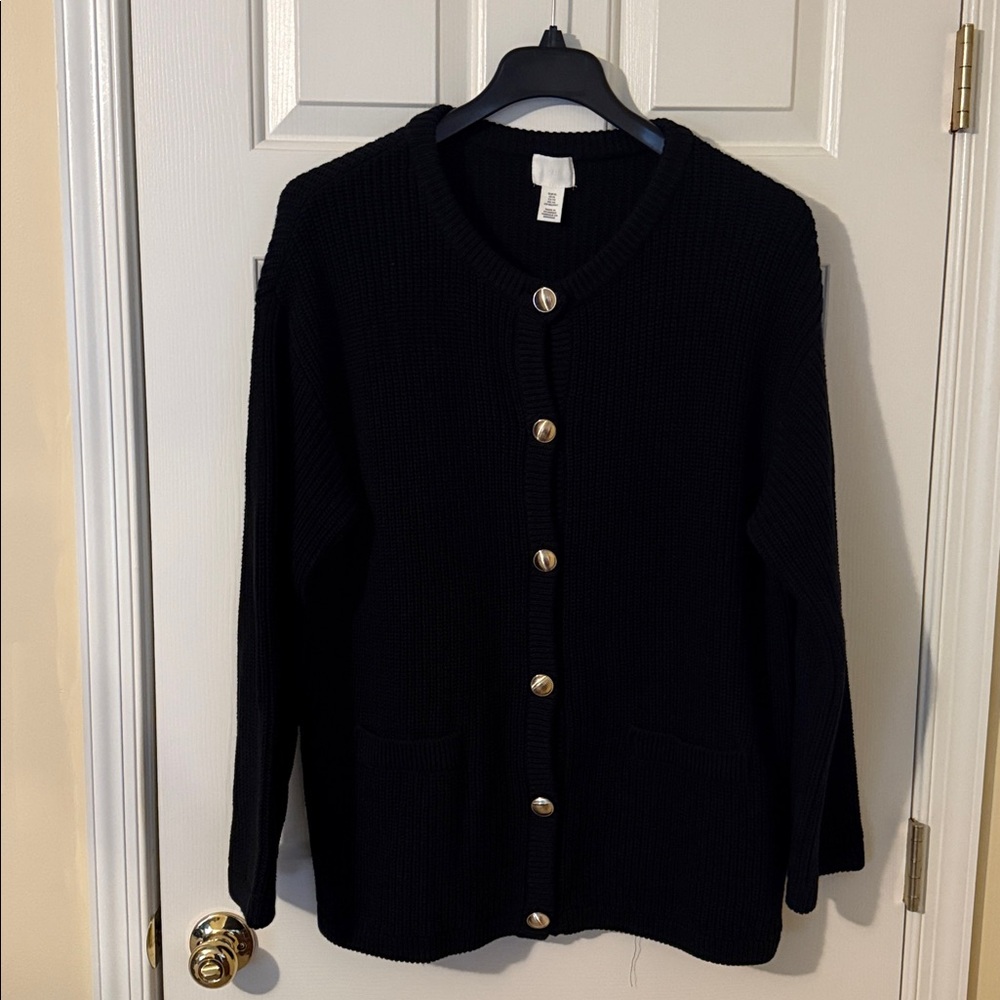 Black H&M Button-Up Cardigan size XL